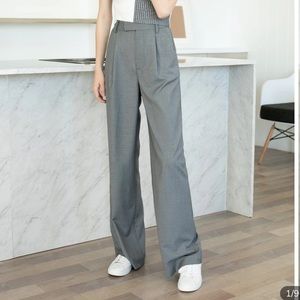 NWT, Wide leg dress pant, grey, size Medium